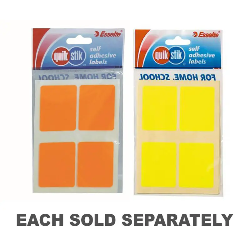 Quik Stik F/P Flouro Coloured Label (35x45)Orange