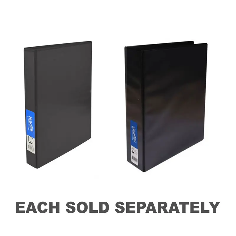 Bantex A4 3D-Ring Insert Binder (Black)25mm
