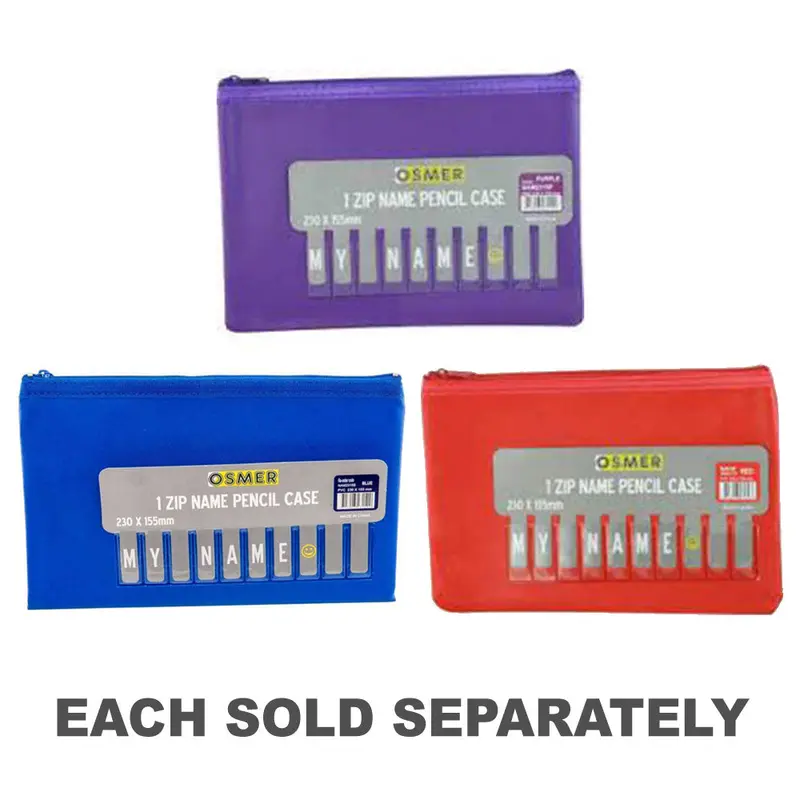 Osmer 1-Zip Name Pencil Case (23x15cm)Blue