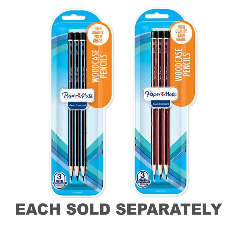 Paper Mate Woodcase Pencil Tri-Pack (Box of 12)2B