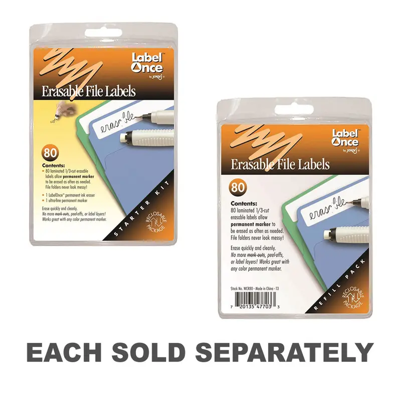 Erasable File LabelsRefill Pack