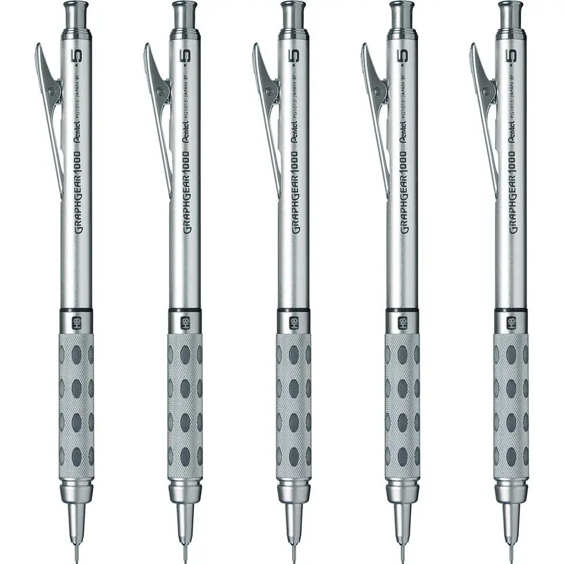 Pentel Mechanical Pencil GraphGear 1000 0.5mm, PG1015, Set of 5