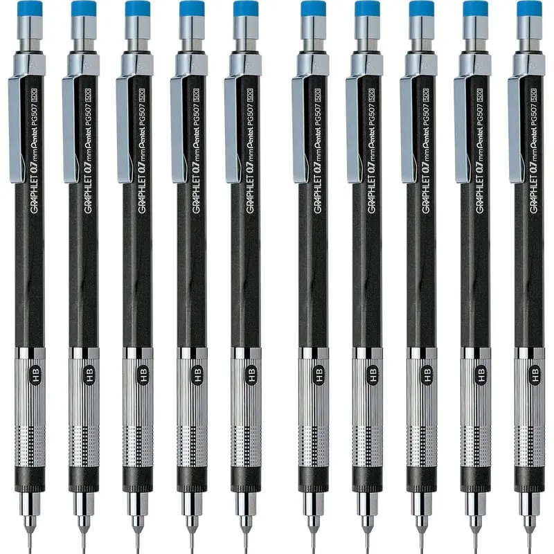 Pentel Mechanical Pencil Graphlet 0.7mm, 10 Pieces, PG507-CD